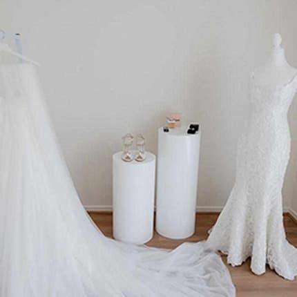 Beautifully styled bridal room setup